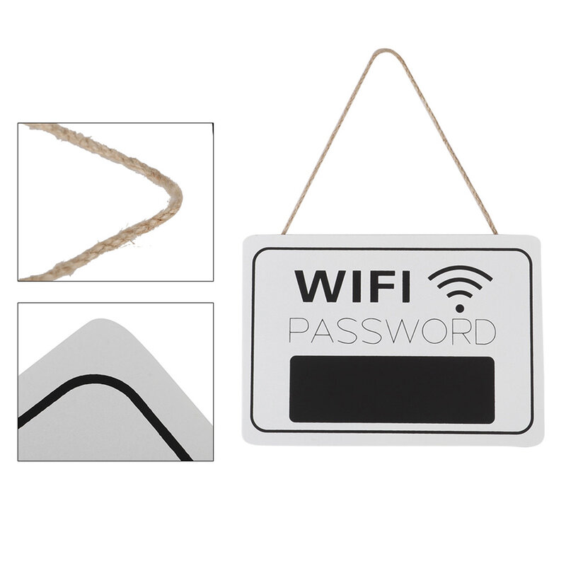 Wooden WiFi Sign Display Hanging Notice Board Signs For Public Places House Shops Handwriting Account And Password