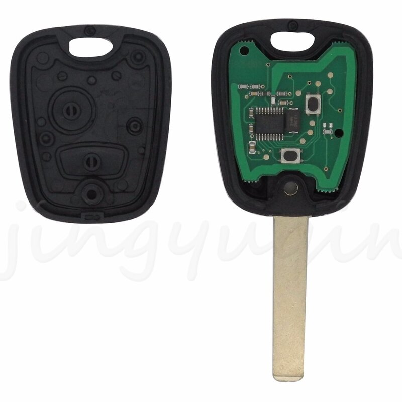 Jingyuqin 2ปุ่ม433MHZ รีโมทคอนโทรล Key สำหรับ Peugeot 206 207 Citroen C2 C3พร้อม ID46/PCF7961 transponder Chip