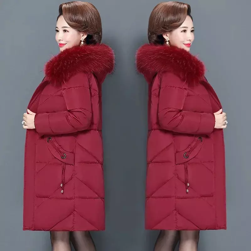 Женское зимнее хлопковое пальто для женщин среднего возраста, новинка 2023, пуховики для мам, женские зимние куртки с хлопковой подкладкой, теплые толстые парки
