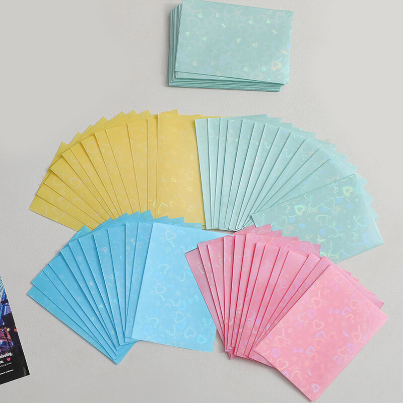 50Pcs Glittery Star Love Heart Colored Idol Photo Card Toploader maniche per fotocard Idol Photo Card custodia protettiva