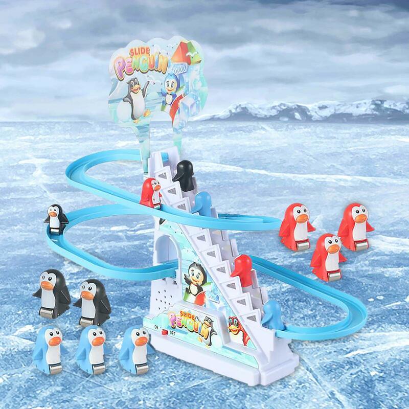 Electric Chasing Race Track Game Penguin Set Fun Penguin Stair Climbing Toy
