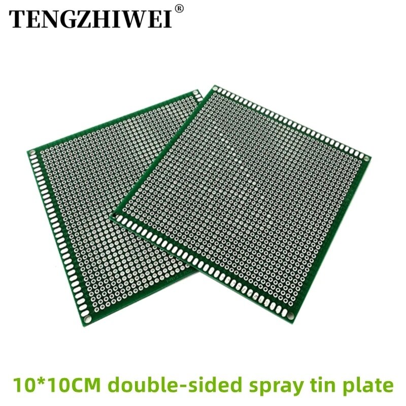 1PCS 10*10CM double-sided spray tin 1.6 thick 2.54 pitch universal board universal circuit board hole board PCB
