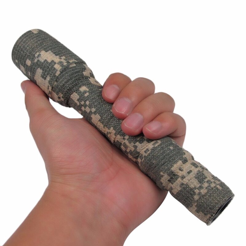 1pcs 5M Elastic Hunting Army Adhesive Camouflage Tape Stealth Strap Roll Men Protective Outdoor Tight Wrap Gun