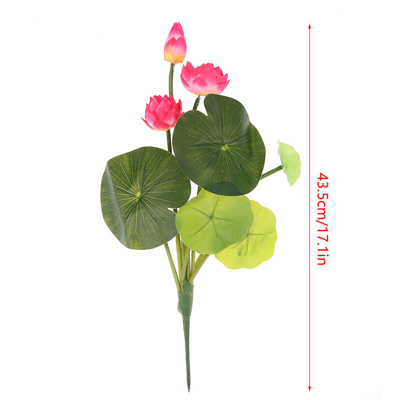 Simulazione di piante artificiali loto fiori finti vaso fai da te Decor artificiale foglia di loto stagno acquario ornamento