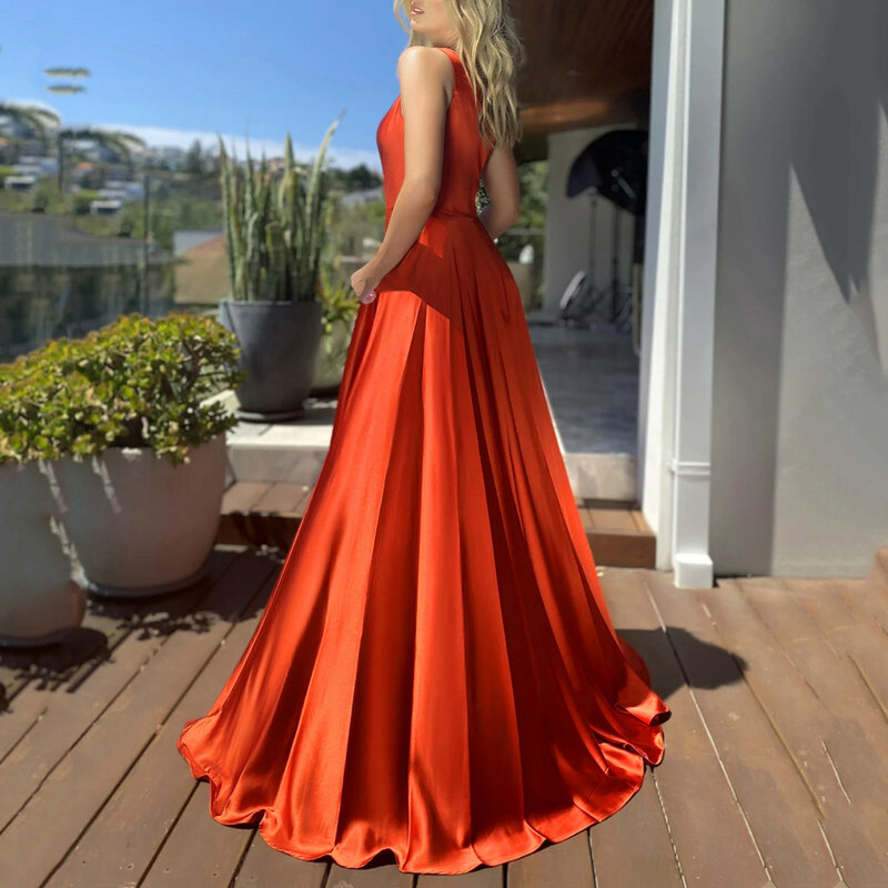 Damska sukienka koktajlowa modna jedno ramię jednolita kolorowa rozcięcia po bokach Maxi czerwona sukienka formalna seksowna sukienki na powrót do domu przedsionka