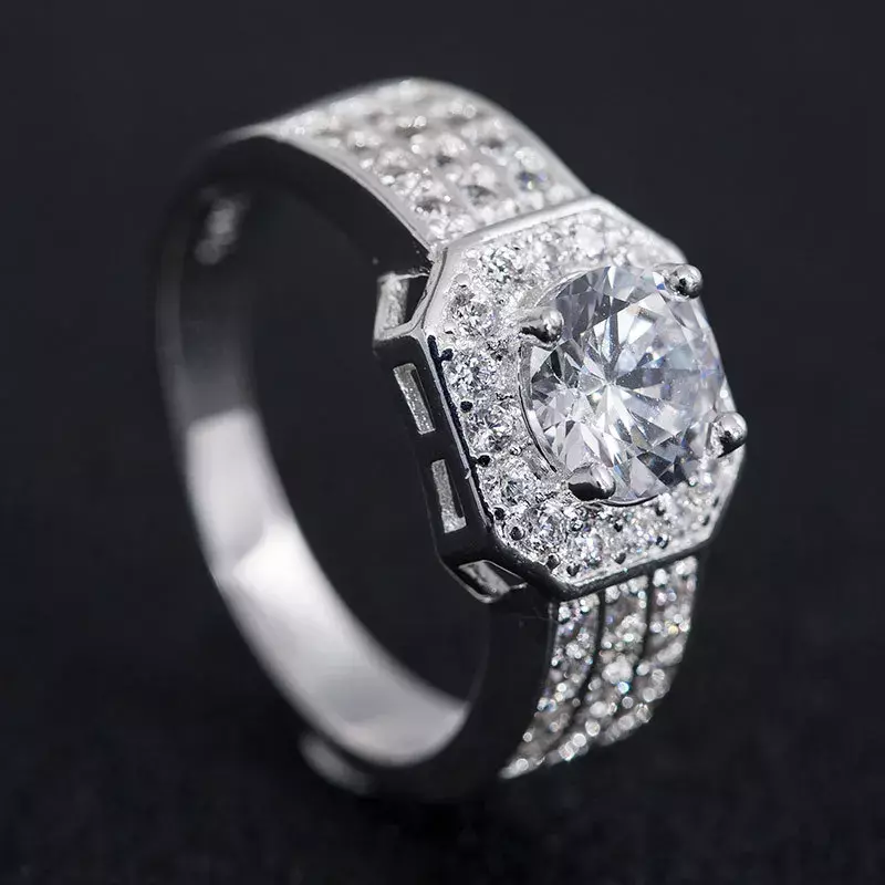 YKD10 925 argento classico anello di fidanzamento bianco zircone cubico femminile donne fedi nuziali anelli gioielli