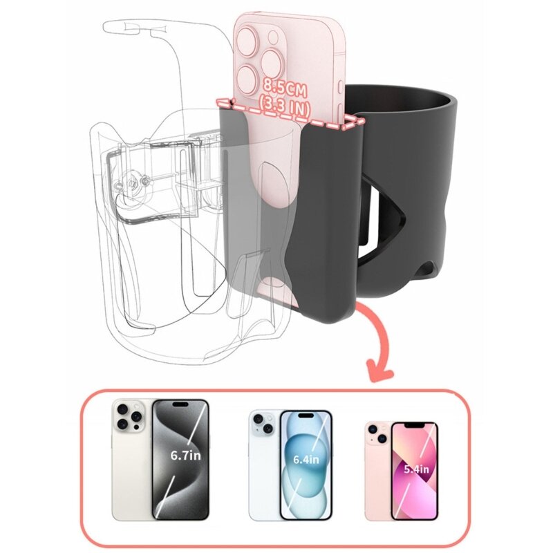 YYDS Milk Bottle & Phone Stand 3-in-1 Organizers Efficient Travel Partner ABS Rack Snack & Cup Holder set for Vehicle