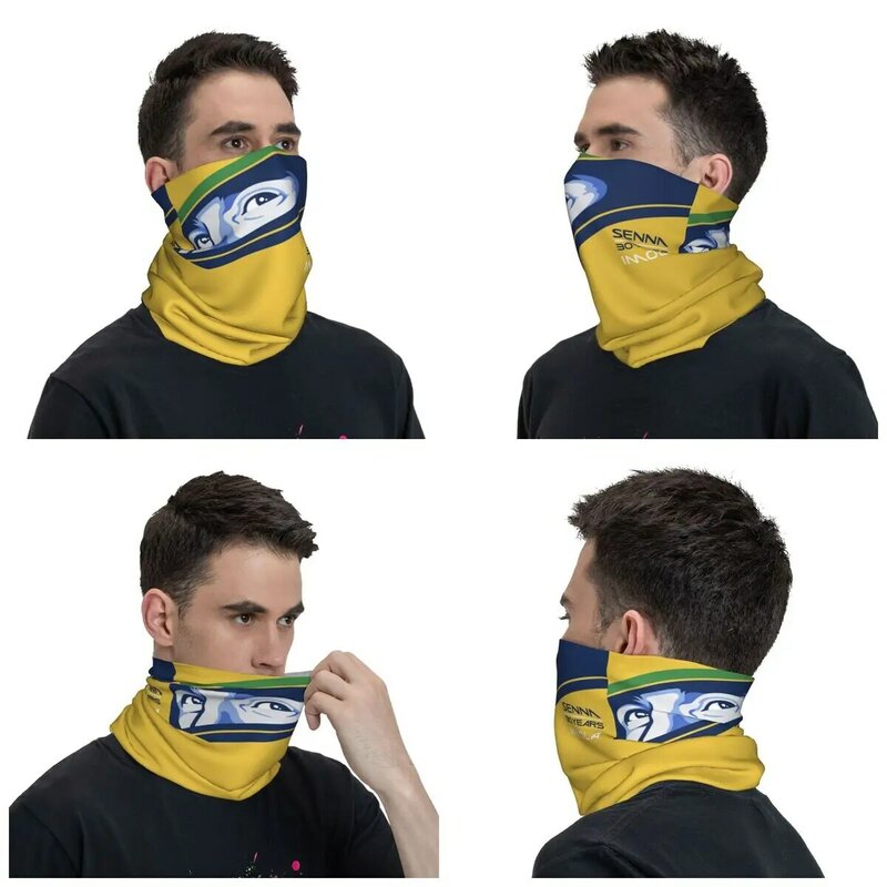 Ayrton Senna Racing Cars Merchandise Bandana Neck Cover Wrap sciarpa Cool Riding Face Mask Unisex per tutte le stagioni