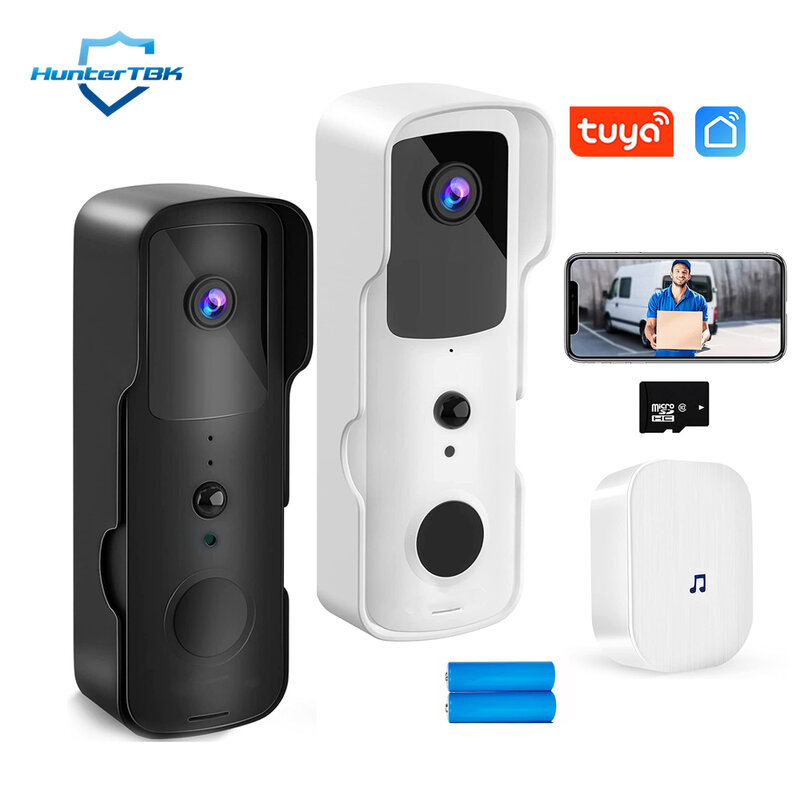 1080P WIFI Video Doorbell Tuya สมาร์ทหน้าแรก Bell Wireless Security กล้อง SmartLife APP PIR Motion Detection