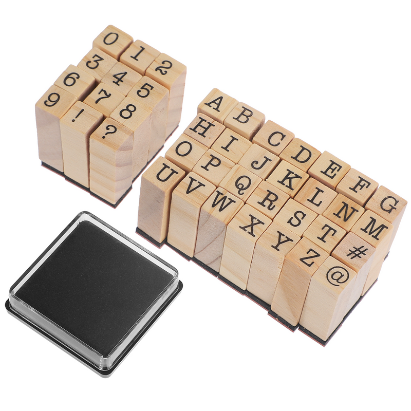 Cap huruf jurnal perangko kayu untuk kerajinan alfabet untuk kerajinan buku tempel kayu