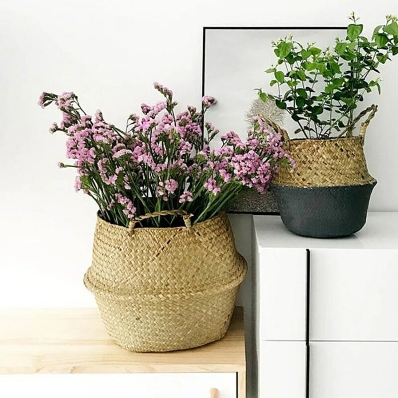 SeAbropérer-Pot de fleurs en rotin pour rangement de vêtements sales, WF1015