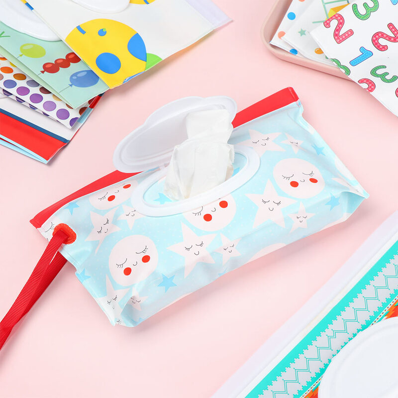 Nützliche Outdoor Flip Abdeckung Tragbare Baby Produkt Snap-Strap Kosmetische Pouch Kinderwagen Zubehör Tissue Box Feuchttücher Tasche