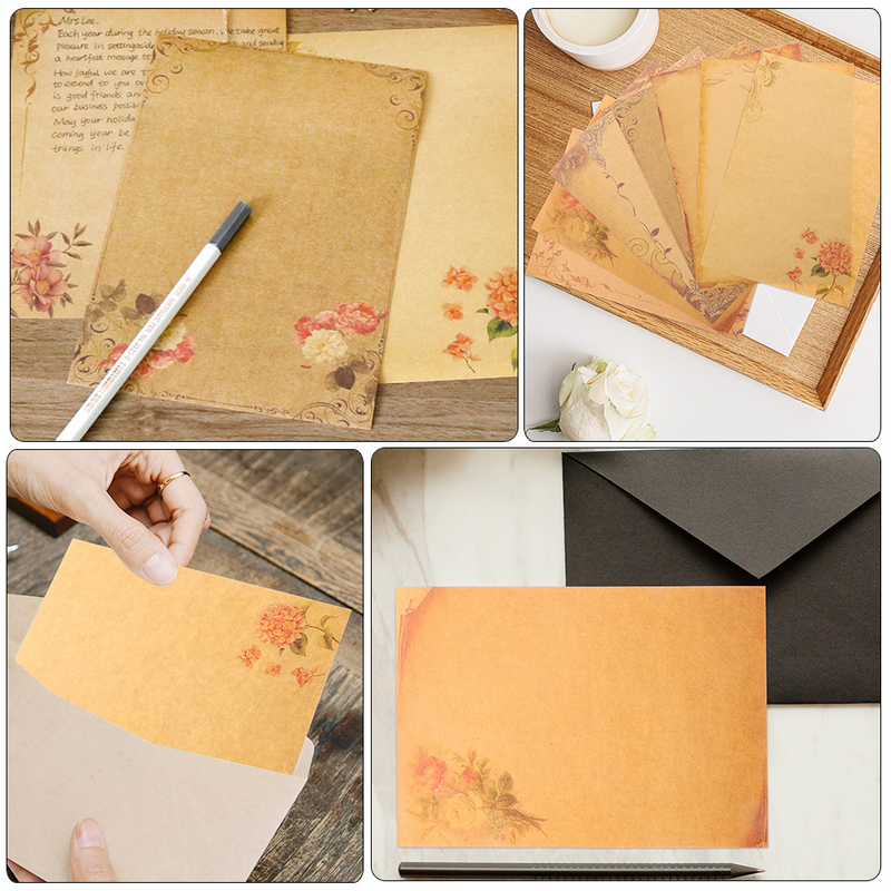 Escritório decorativo vintage escrevendo suprimentos, carta criativa, 40 folhas