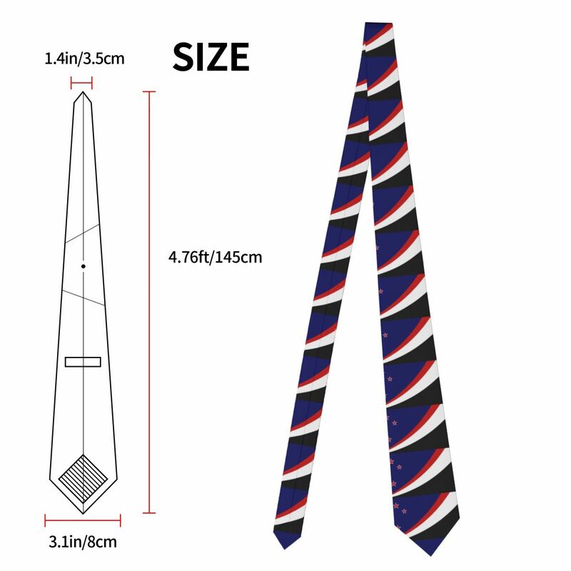 Corbata ajustada con punta de flecha informal para hombre, corbata de tierra con bandera de Nueva Zelanda, accesorios para hombre, corbata Formal de fiesta simple