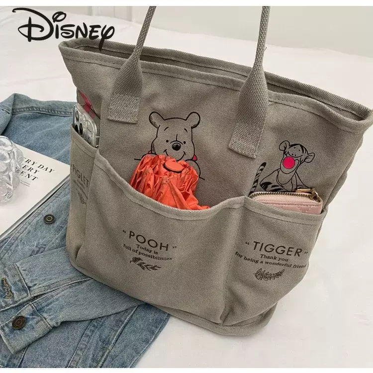 Disney Winnie Bear bolso de hombro para mujer, bolso de gran capacidad de dibujos animados, de moda y alta calidad, nuevo