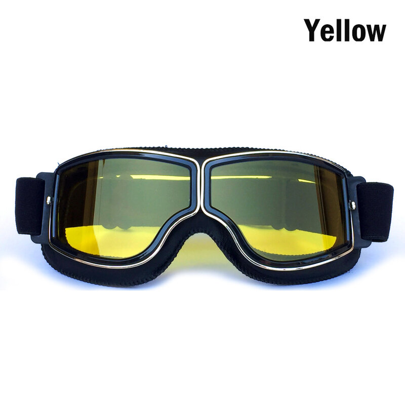 Retro Motorrad Helm Goggles Vintage Windig Cruiser Folding Blacke Leder Gläser Im Freien Sonnenbrille Saftey Vintage Goggle