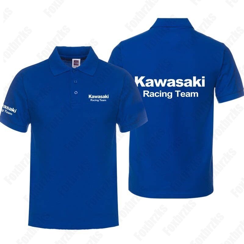 Новинка, летняя рубашка-поло Kawasaki для мальчиков, тяжелая локомотивная рубашка для мотоциклистов, для любителей культуры, Мужская локомотивная рубашка для мальчиков и взрослых