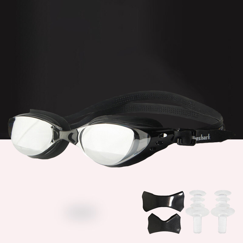 الرجال النساء سيليكون بالكهرباء تصفيح نظارات سباحة مكافحة الضباب UV حماية نظارات سباحة مقاوم للماء بدون صندوق