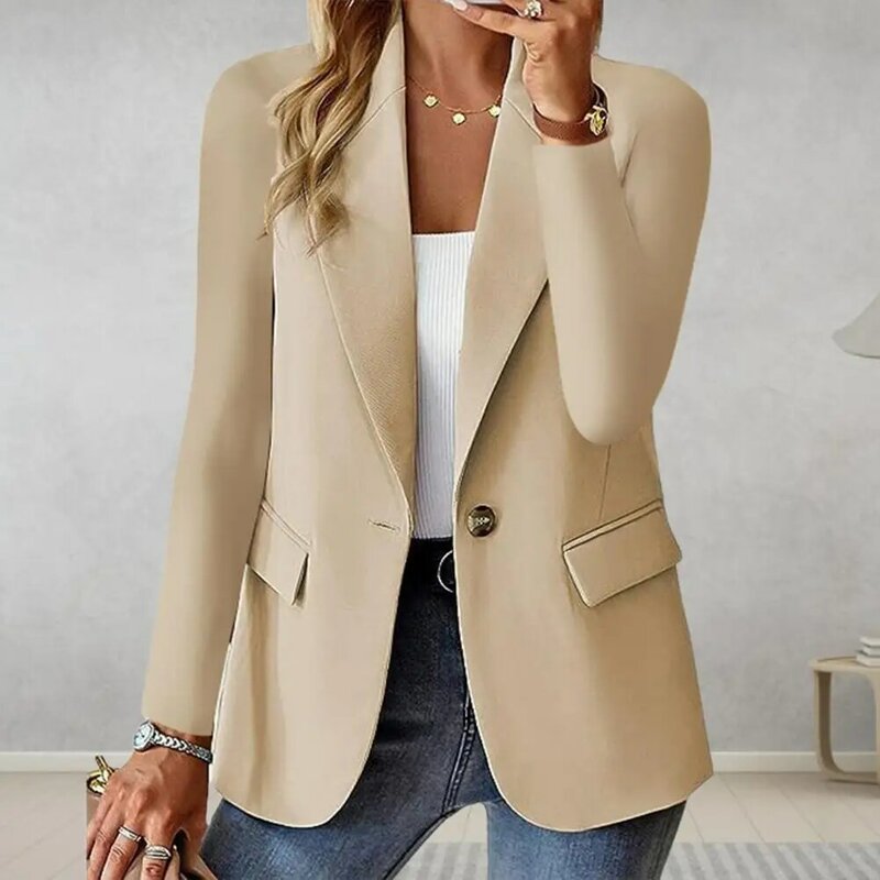 Damen Business Anzug Mantel elegante Damen Business Anzug Jacken mit Revers Taschen stilvolle Arbeits kleidung für profession elle Büro