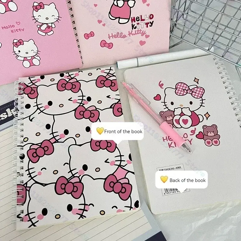 2024 New One Set Of 4 Books Sanrio Hellokitty Cartoon Notebook A5 Coil Notebook Student Notebook Cartoon Cute Notebook Wholesale