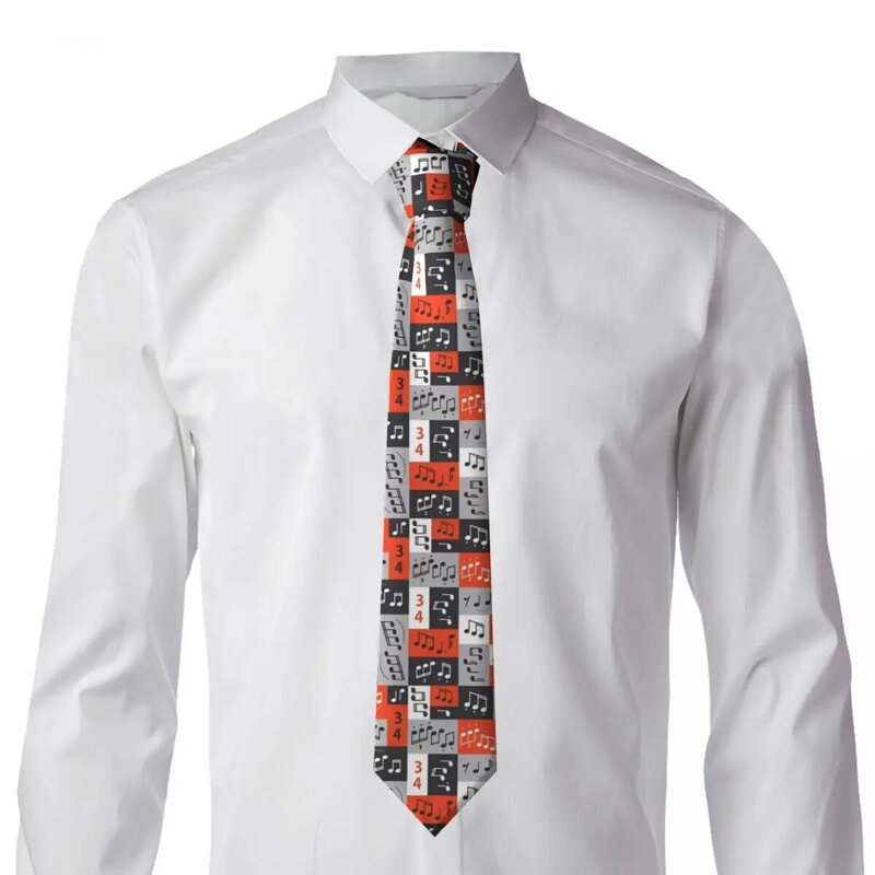 Nota musicale cravatta stampa 3D cravatte semplici per il tempo libero uomo donna accessori per cravatte alla moda retrò cravatta con colletto grafico di grande qualità