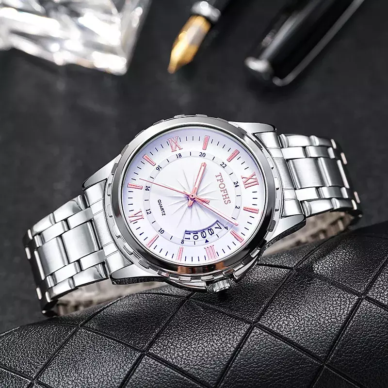 Продажа высококачественных мужских кварцевых часов с атмосферным синим календарем