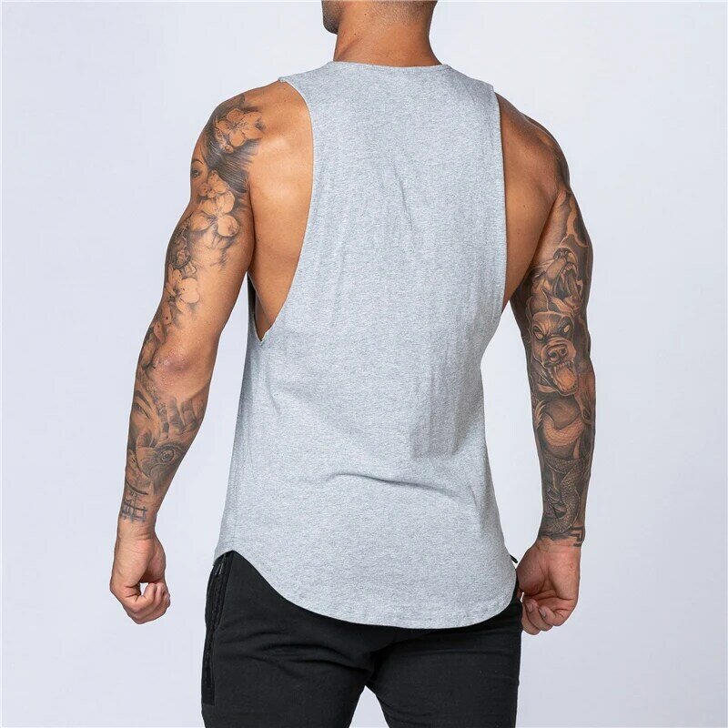 Men Casual Comfortable Breathable Sleeveless Cotton Tank Tops Gym Training Muscle Summer Breathable Cool Feeling Loose T-shirts