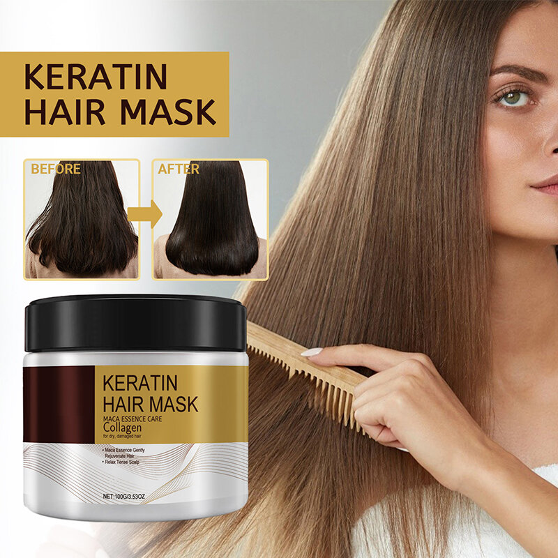 Keratin Hair Repair Hair Mask Natural Repair Professional Magic Hair Mask To Prevent Dry Bifurcation Soft Hair Care Hair Mask
