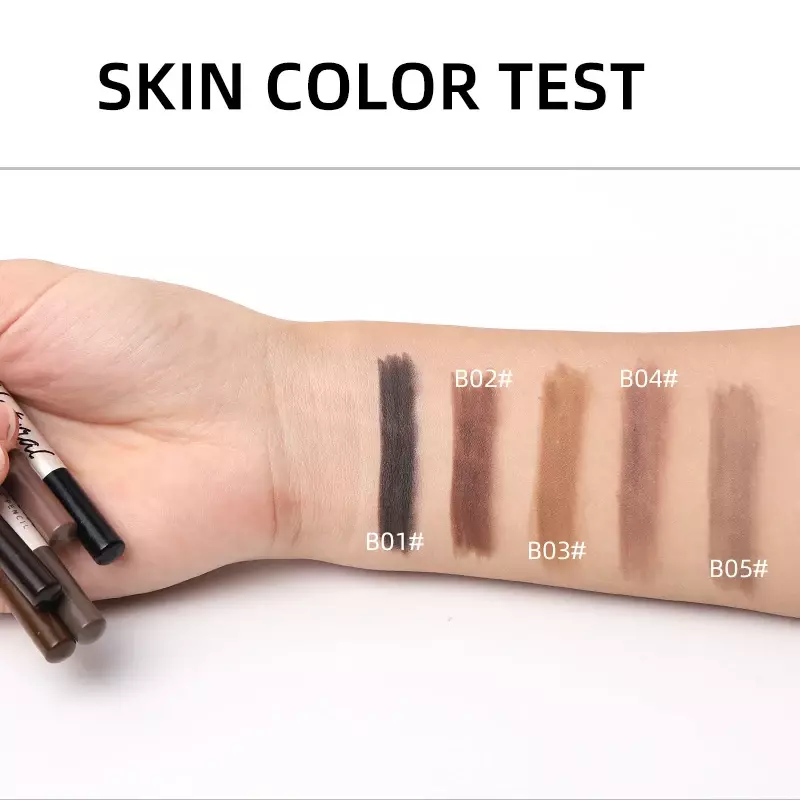 Lápiz de cejas de larga duración, maquillaje Natural, tatuaje de cejas impermeable, potenciador de 3 colores, marrón, negro