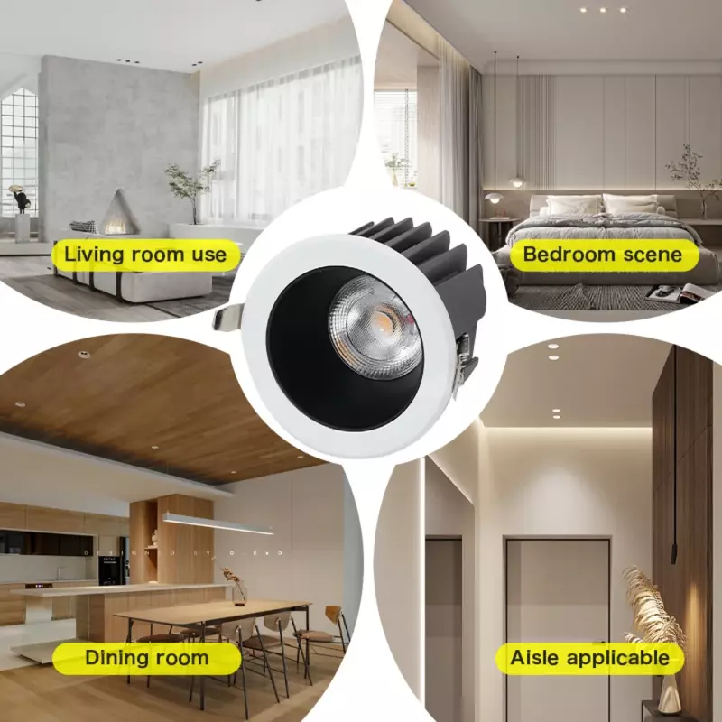 Faretti da incasso a LED 10W AC90 ~ 260V soffitto impermeabile per bagno camera da letto cucina corridoi illuminazione interna