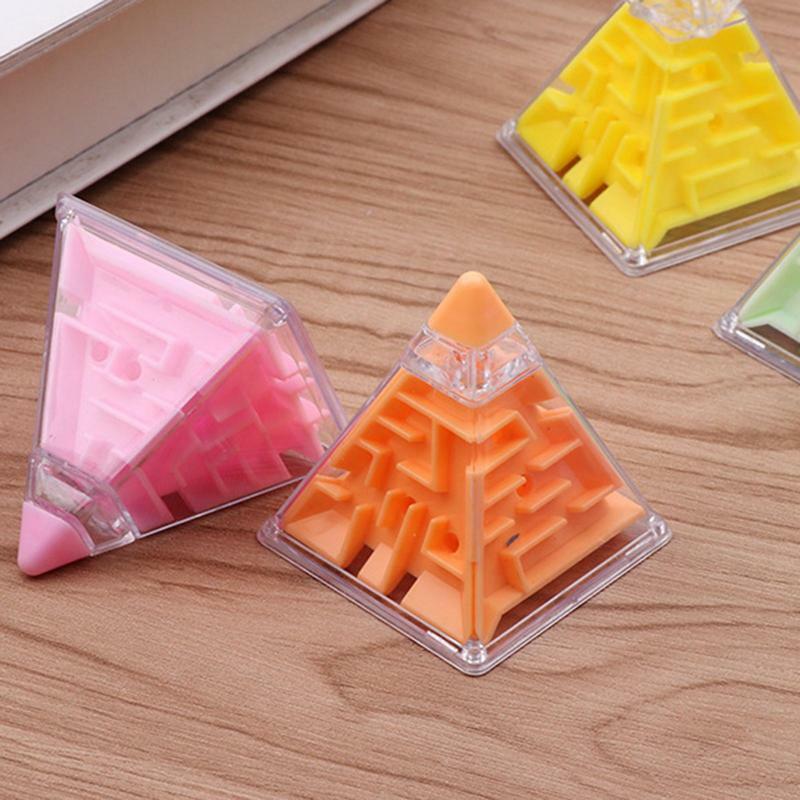 Piramida labirynt 3D pamięci grawitacyjnej magiczne kostki puzzle zabawki przenośna gra łamigłówka edukacyjna dla prezenty urodzinowe dla dzieci