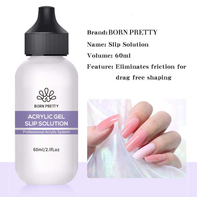 BORN PRETTY 60/20ml Nail Liquid Slip Solution for Nails Quick Extension Acrylic Nail Gel Nail Extension Nail Art Manicure Tools
