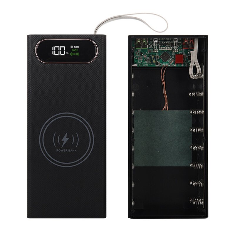 Внешний аккумулятор PD QC3.0 для беспроводной зарядки «сделай сам», быстрая зарядка 18650, контейнер для хранения аккумулятора 22,5 Вт, коробка для хранения аккумуляторов без сварки