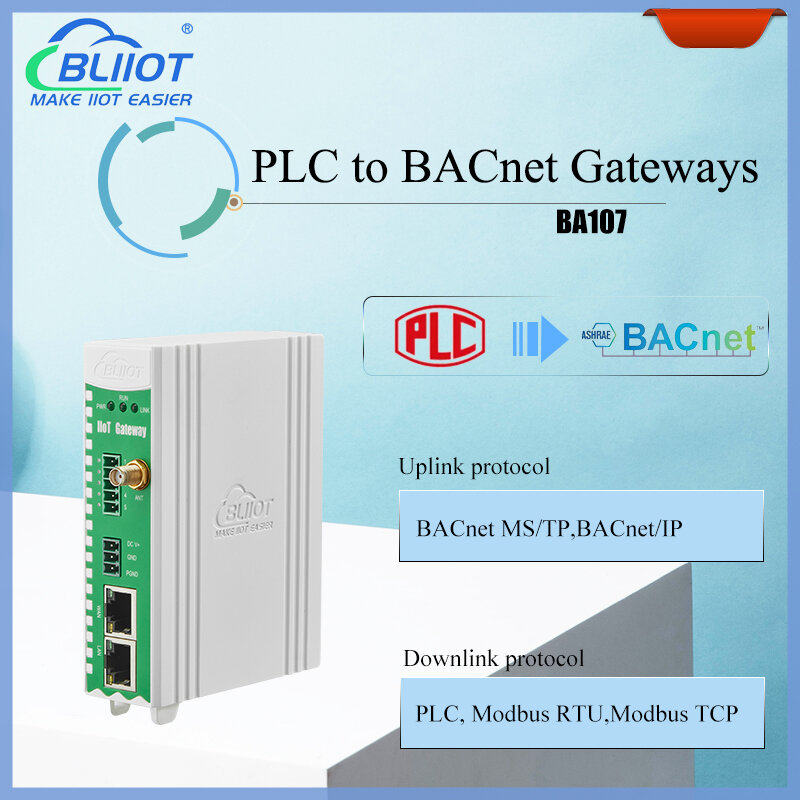 PLC de tournesol de construction intelligente vers BACnet, prise en charge de la passerelle IP, Siemens, Mitsubishi, Omron Delta, PLC vers BMS