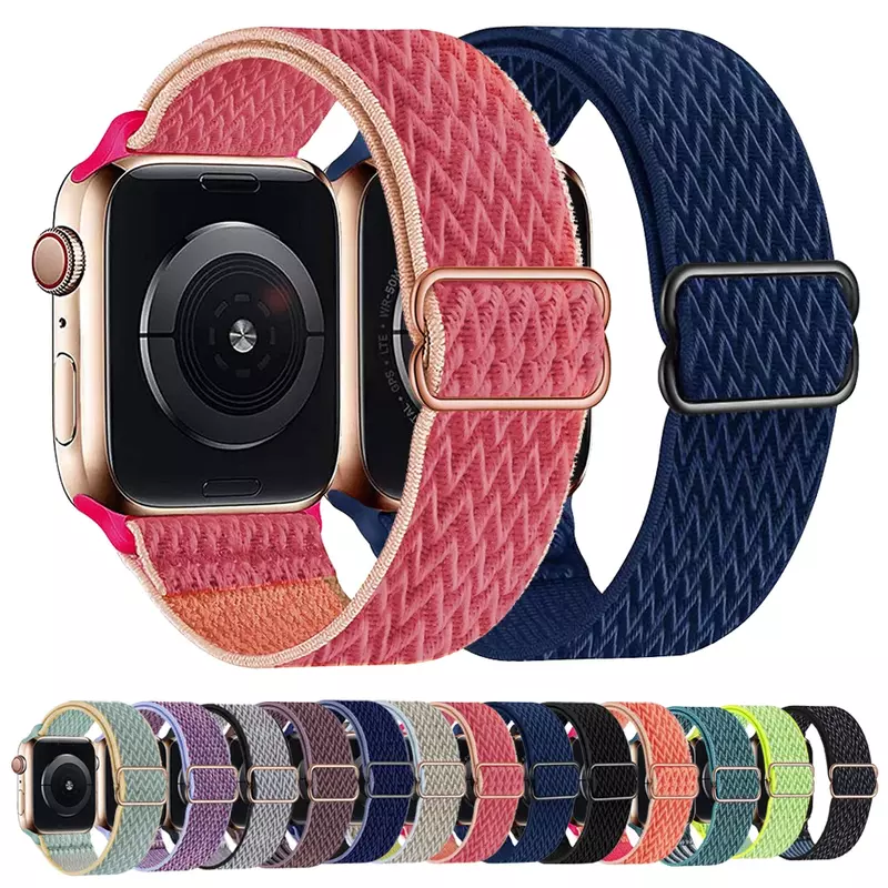 Stretchy Loop para Apple Watch, Banda Ultra 9, 8, 49mm, 41mm, 45mm, 44mm, 40mm, 38mm, 42mm, pulseira elástica para iWatch Series 7, 6, SE, 5, 4, 3