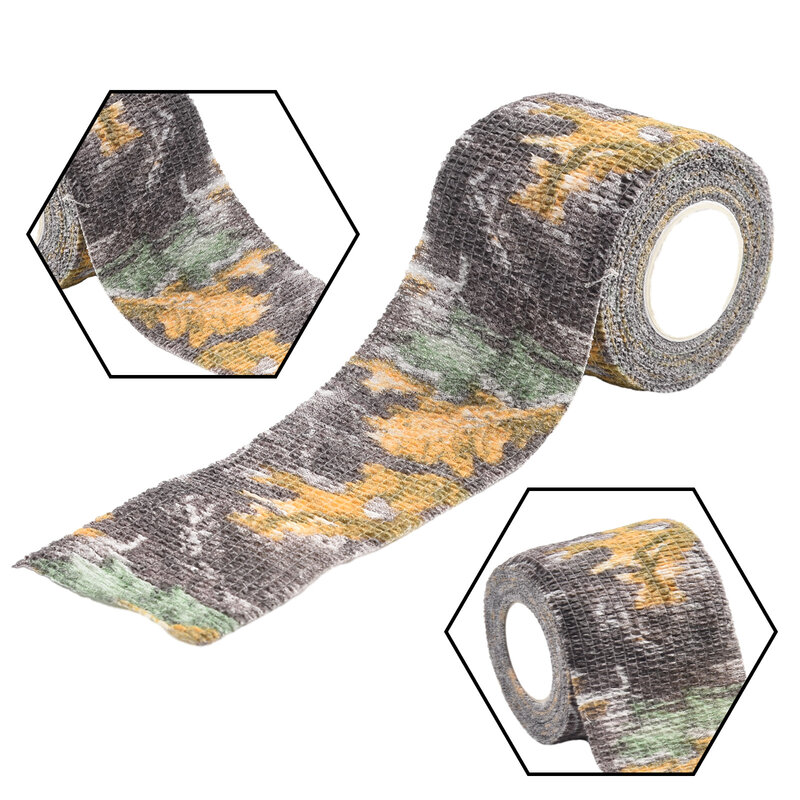 Cinta Invisible de camuflaje reutilizable, accesorio de tejido autoadhesivo para caza, Rifle de caza, 1 unidad