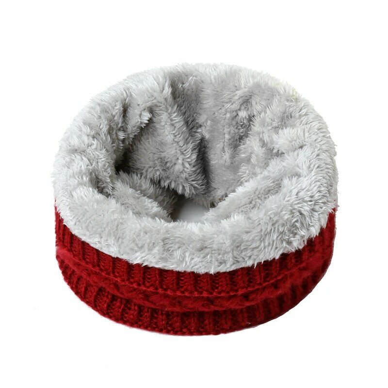 Mulheres inverno sólido malha cachecol conjunto snood pescoço gorro chapéu fácil cachecóis cashmere quente casaco de pele lã coleiras scarfs para crianças