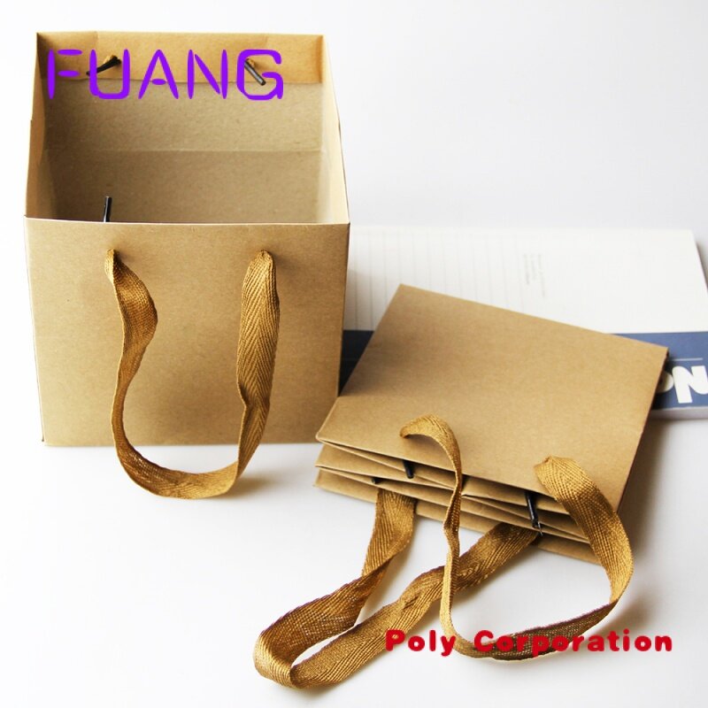 Bolsa de compras de papel grande personalizada, base ancha, bolsas de papel kraft