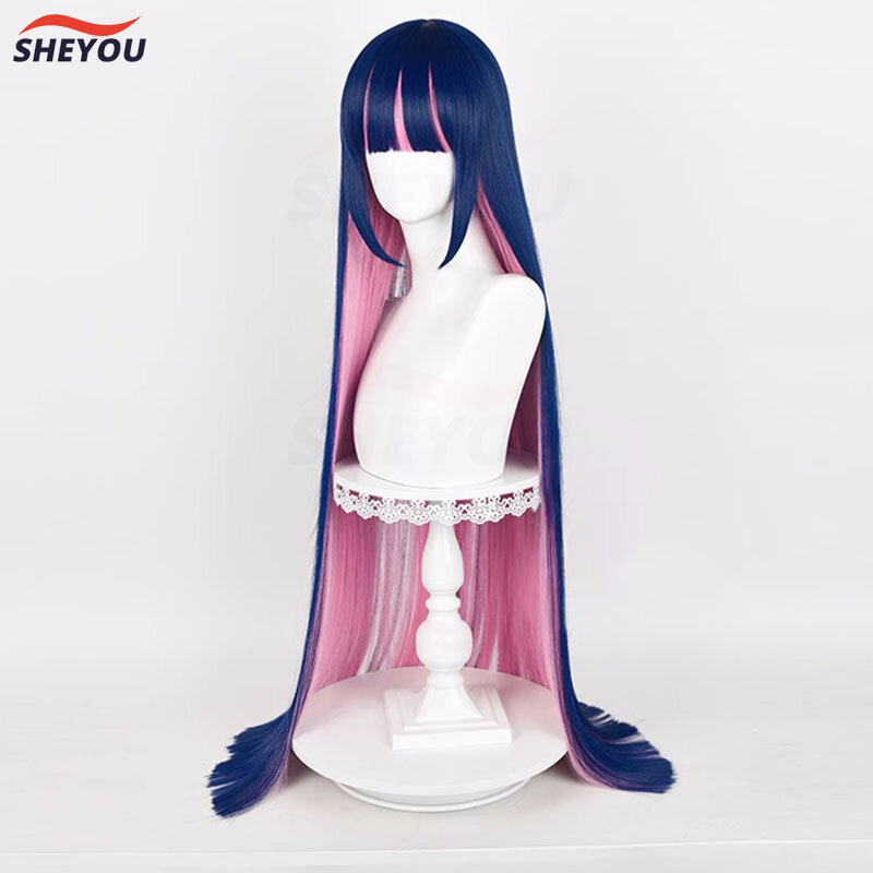 Stocking Anarchy Cosplay Wig Anime Panty & Stocking with Garterbelt 100cm/120cm Long Heat Resistant Synthetic Hair Wigs+ Wig Cap