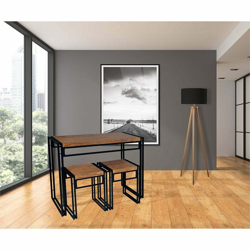 3 шт. городской деревянный Текстурированный Топ для кухни, бистро, паба, высокий обеденный стол для бара с двойной сталью