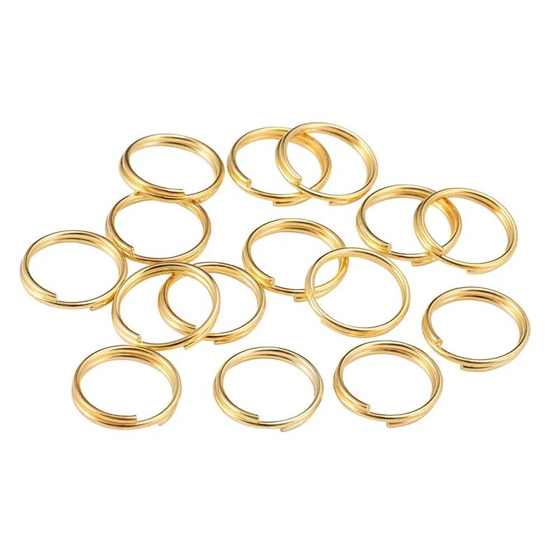 Lote de 50-200 unidades de anillos abiertos de rodio dorado de 4-20mm, conectores de anillos divididos de doble bucle para accesorios de fabricación de joyas DIY