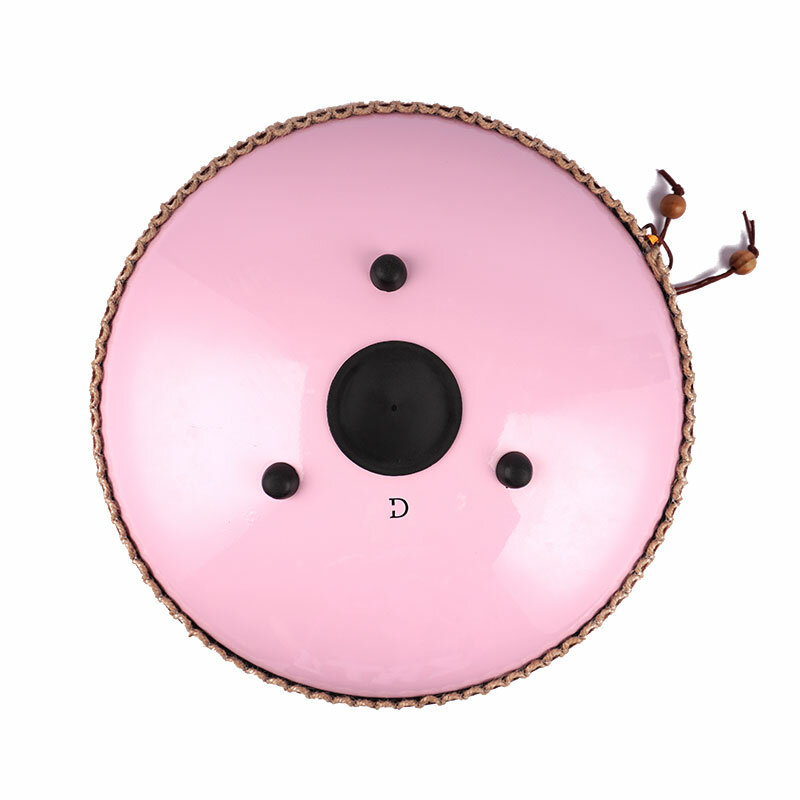 Tambour à langue en acier de grande taille, 15 languettes, couleur bonbon rose, 14 pouces (35 cm)