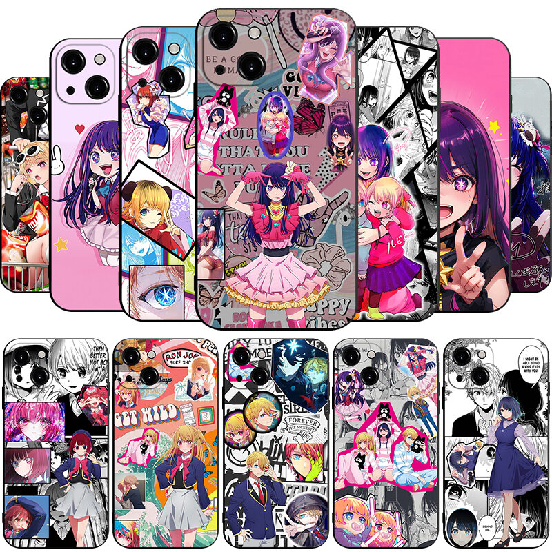 Oshi no Ko Ai Aqua Ruby Phone Case para iPhone, Hoshino, Kana, Arima, Akane, Kurokawa, 14, 13, 12, 11 Pro Max, Mini, XS, X, XR, SE3, 2, 7, 8 Mais