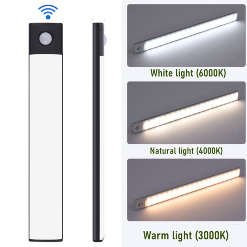 Lumière LED magnétique aste avec détecteur de mouvement, veilleuse sous armoire, éclairage de Cisco, veilleuse pour cuisine et chambre à coucher