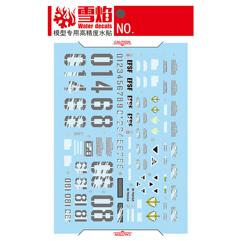 Model Decals Water Slide Decals Tool For 1/100 MG RX-79 [G] + Ez8 Fluorescent Sticker Models Toys Accessories