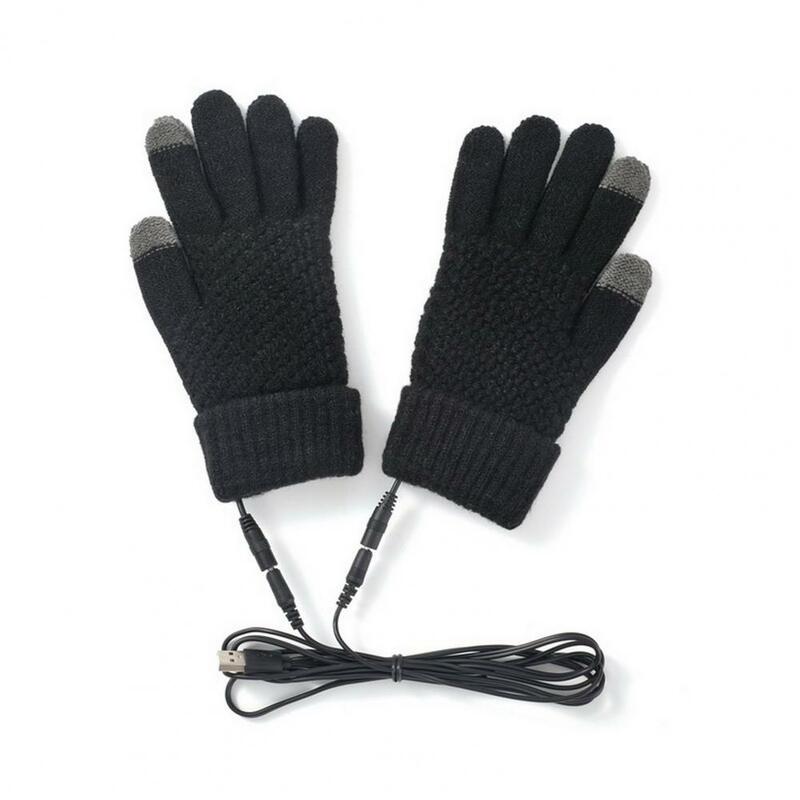 Sarung Tangan Termal 1 Set Sarung Tangan Hangat Musim Dingin Anti-selip Universal Warna Solid Layar Sentuh Hebat untuk Kantor