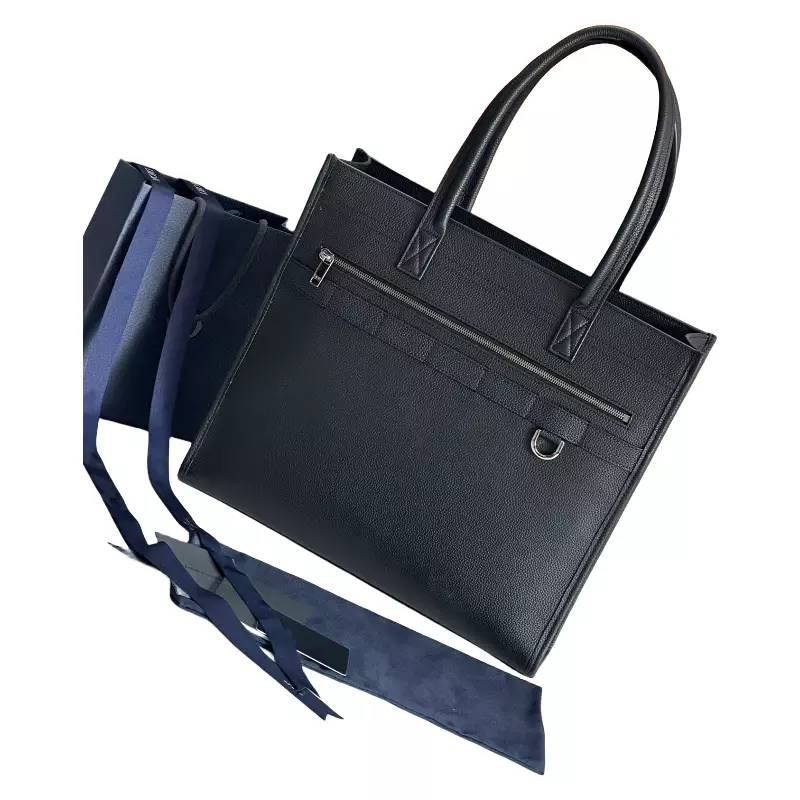 Men's leather briefcase, daily shoulder bag, commuting computer bag