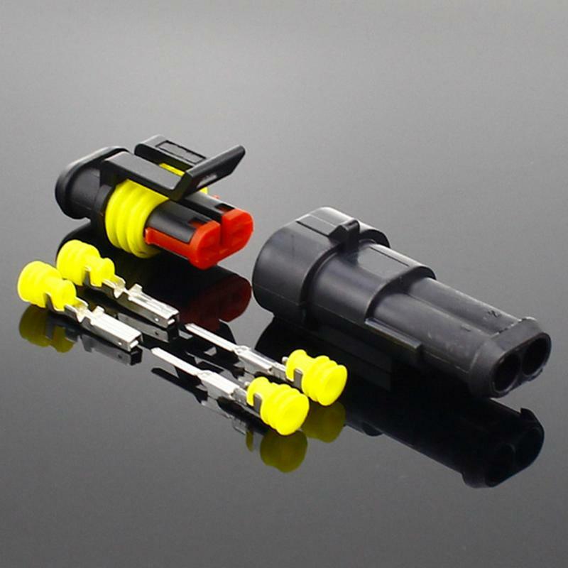 5sets Kit 2 Pin 1/2/3/4/5/6 Pins Way AMP Super Seal Waterproof Electrical Wire Connector Plug For Car Waterproof Connector