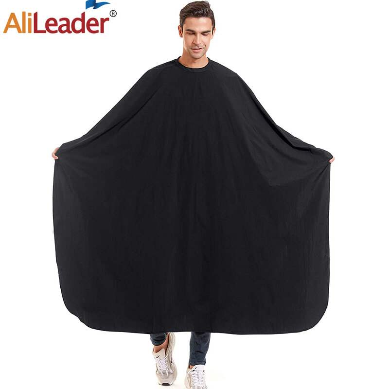 Barber Cap Salon Large Hair Cutting Cape Haircut Cape For Men With Adjustable Snap Closure Hairdresser Apron Adults Unisex Black
