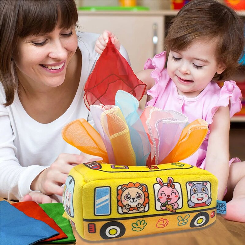 Montessori Baby Tissue Doos Speelgoed Zachte Vroege Zintuiglijke Exploratie Leren Tissue Speelgoed Voor Zuigelingen Cadeaus Voor Ouders
